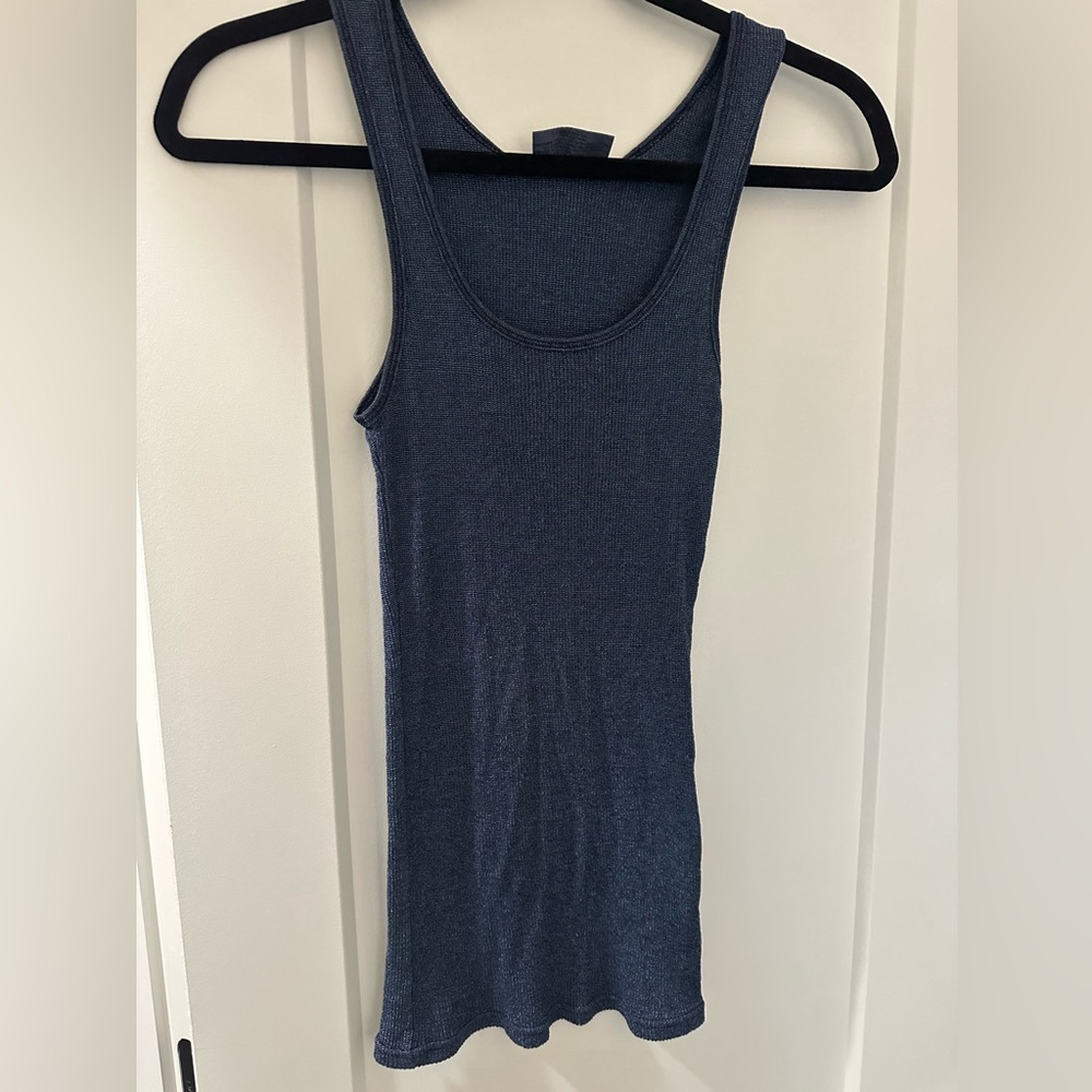 Michael Stars blue sparkly racerback tank. One Size fits most. Worn once.